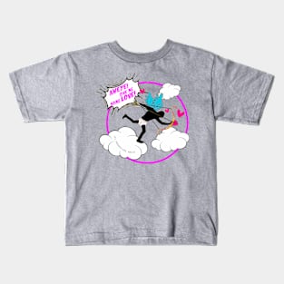 Valentine's Day Lovers Cupid Cartoon | Pink & Red Comic Book Style Kids T-Shirt